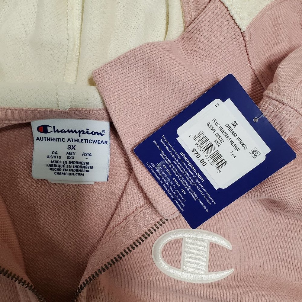 Champion Women Herringbone Pink Zip 3X - Picture 9 of 11